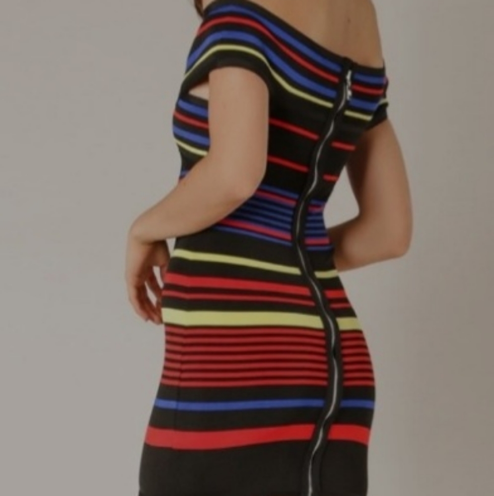 Wow Couture Striped Bodycon Dress - Picture 3 of 9